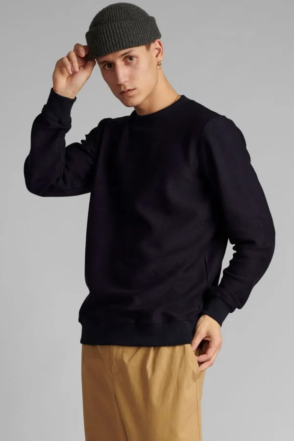 Mand Anerkjendt Akallan Solid Herringbone Sweat - Sky Captain