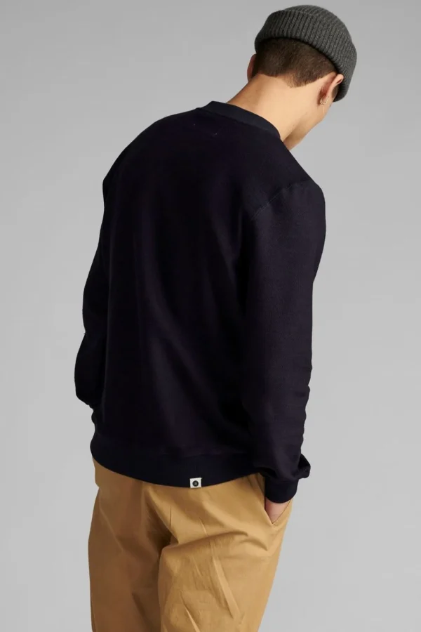 Mand Anerkjendt Akallan Solid Herringbone Sweat - Sky Captain