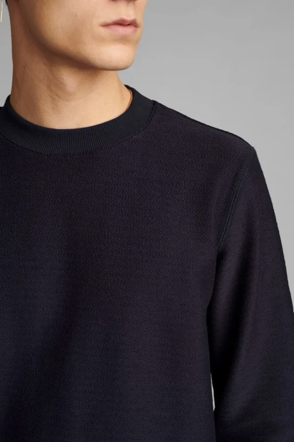 Mand Anerkjendt Akallan Solid Herringbone Sweat - Sky Captain