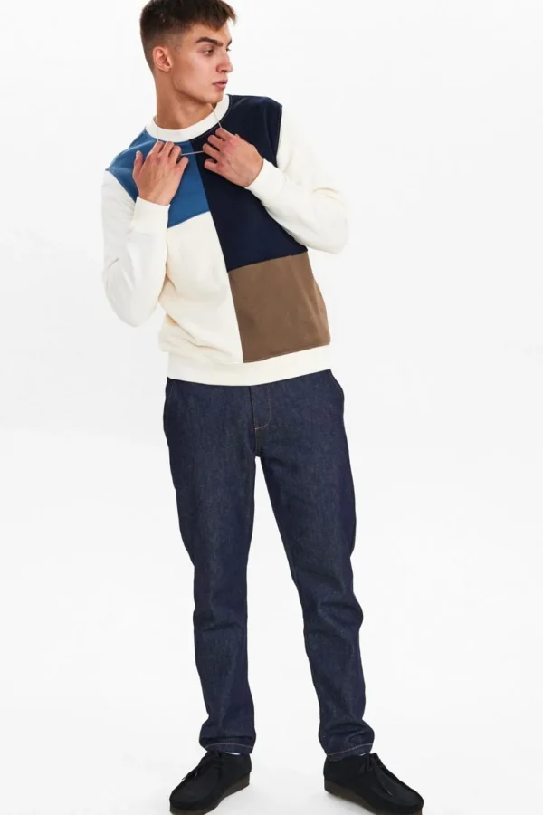 Mand Anerkjendt Akallen Colorblock Terry - Dark Navy