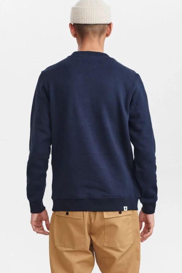 Mand Anerkjendt Akallen Embroidery Sweat - Cornet Blue