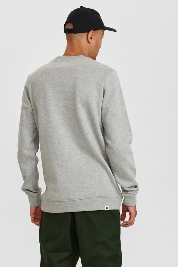 Mand Anerkjendt Akallen Organic Crew Neck - Noos - Light Grey Mel