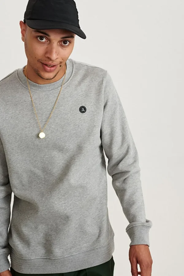 Mand Anerkjendt Akallen Organic Crew Neck - Noos - Light Grey Mel