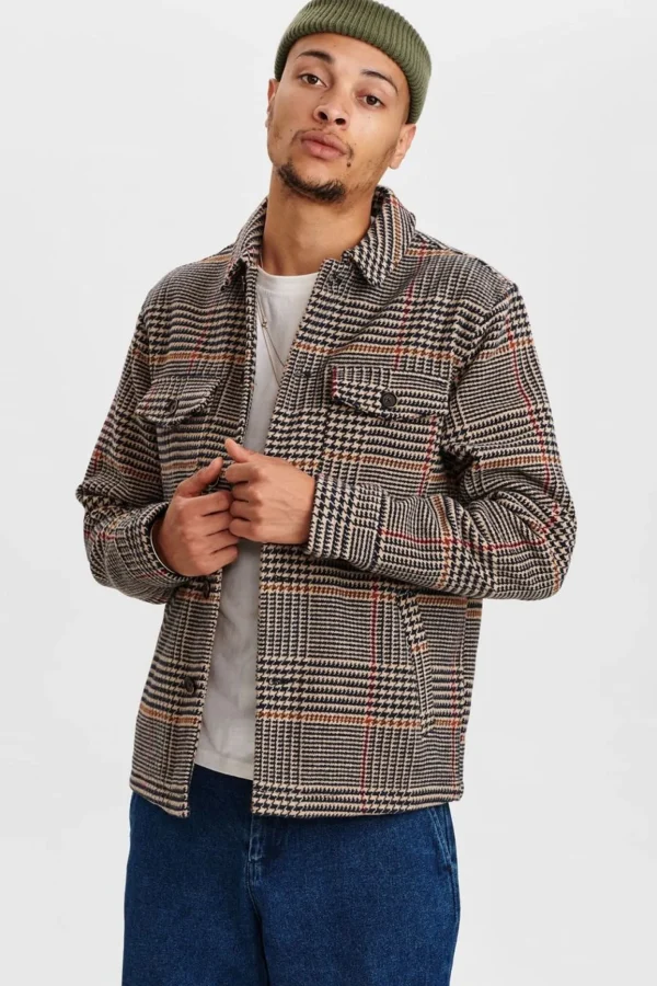 Mand Anerkjendt Akbastian Hound Tooth Check Jacket - Incense