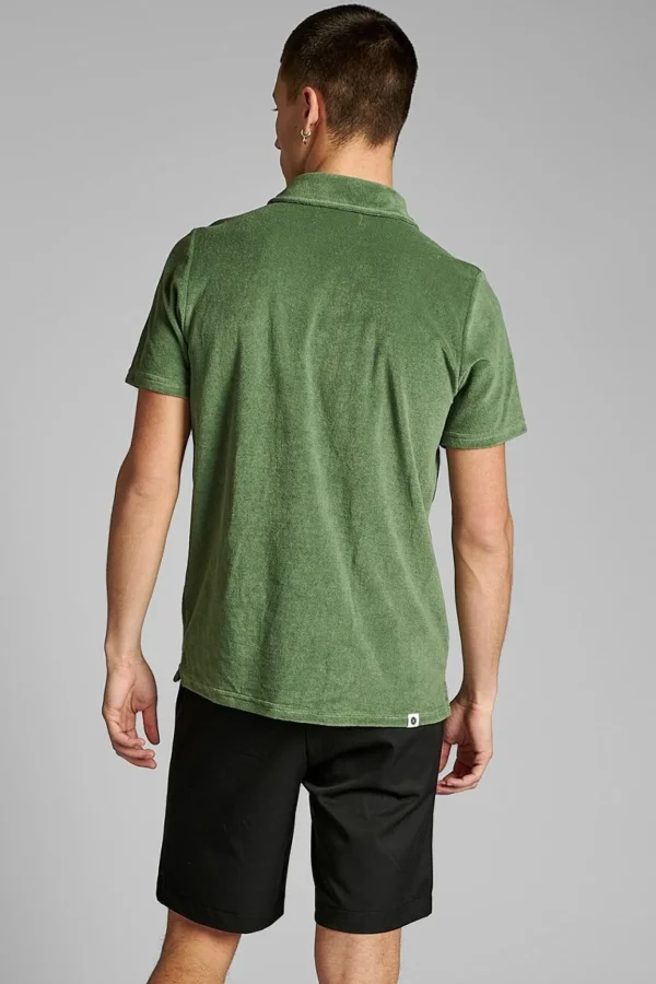 Mand Anerkjendt Akbob Ss Zip Polo - Vineyard Green