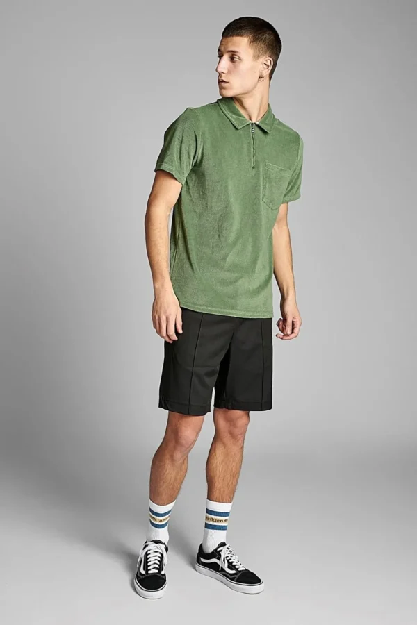 Mand Anerkjendt Akbob Ss Zip Polo - Vineyard Green