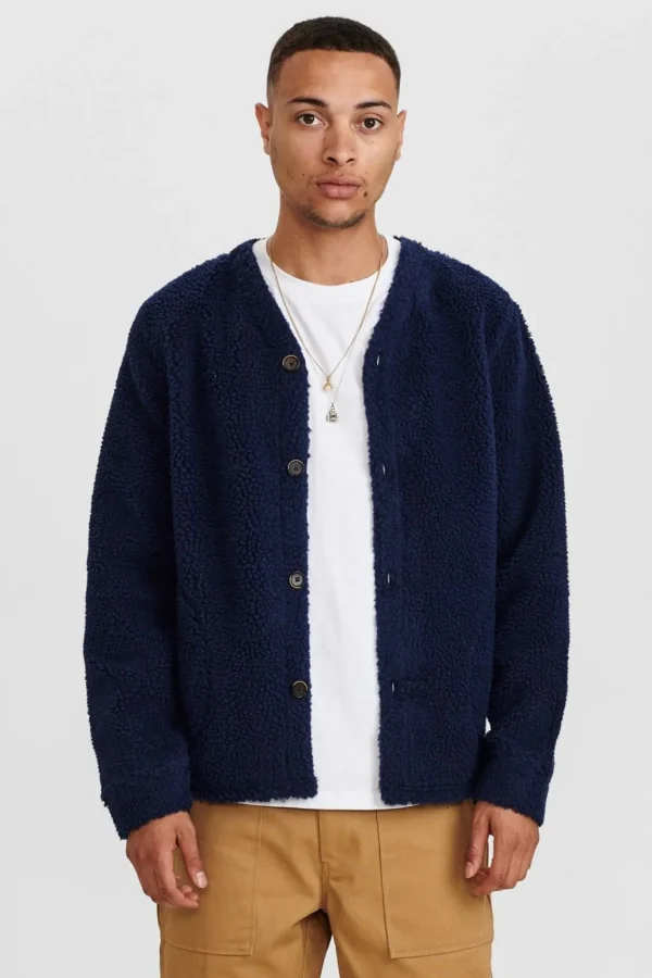 Mand Anerkjendt Akdan Pile Cardigan - Sky Captain