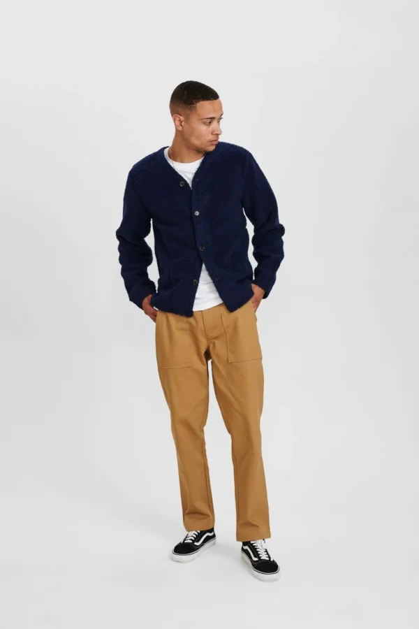 Mand Anerkjendt Akdan Pile Cardigan - Sky Captain