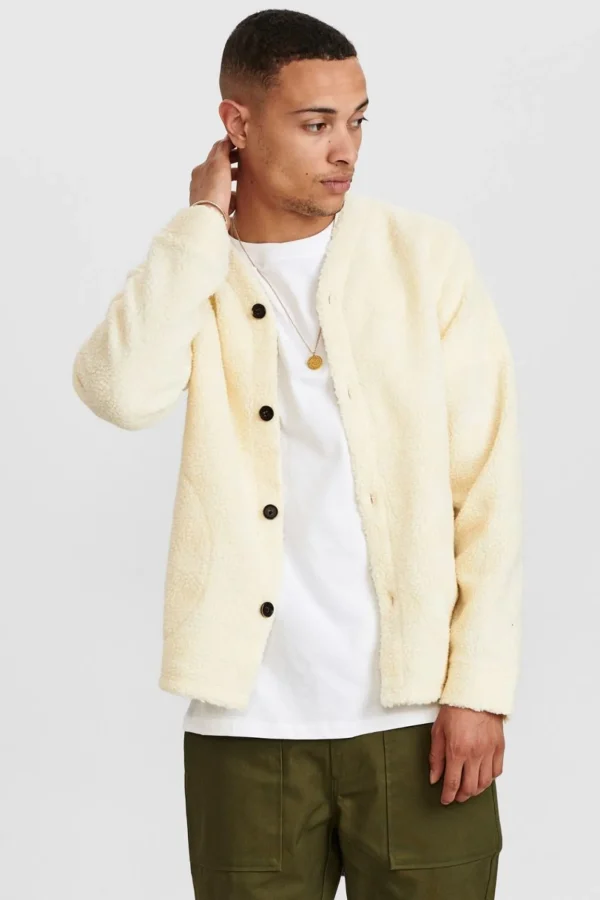 Mand Anerkjendt Akdan Pile Cardigan - Tofu