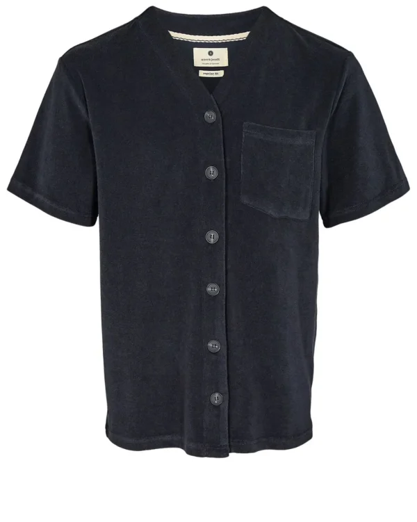 Mand Anerkjendt Akdan S/S Frotte Ss Shirt - Dark Navy