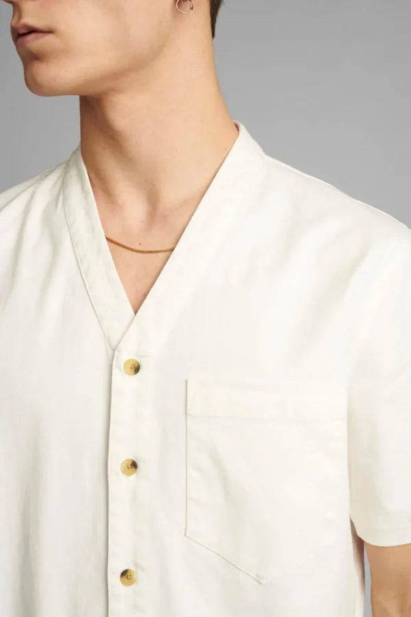 Mand Anerkjendt Akdan Ss V-Neck - Tofu