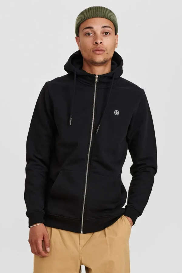 Mand Anerkjendt Akelliot Noos Zip Hoodie - Caviar