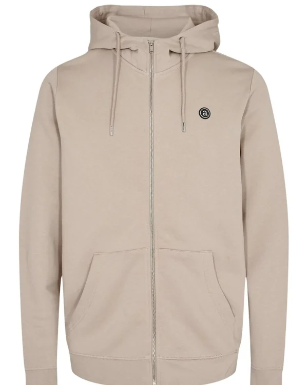 Mand Anerkjendt Akelliot Noos Zip Hoodie - Cobblestone