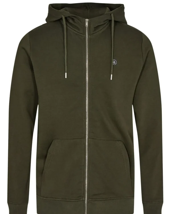 Mand Anerkjendt Akelliot Noos Zip Hoodie - Forest Night