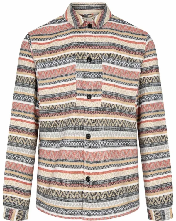 Mand Anerkjendt Akhanky Jacquard Overshirt - Cinnamon Stick