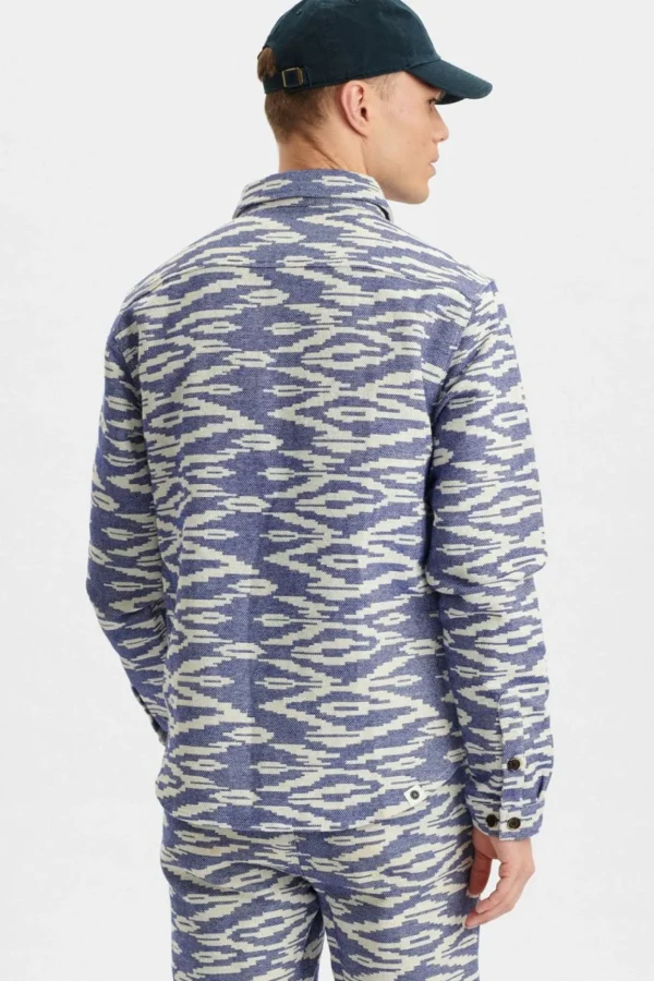 Mand Anerkjendt Akhanky Jacquard Overshirt - Cornet Blue