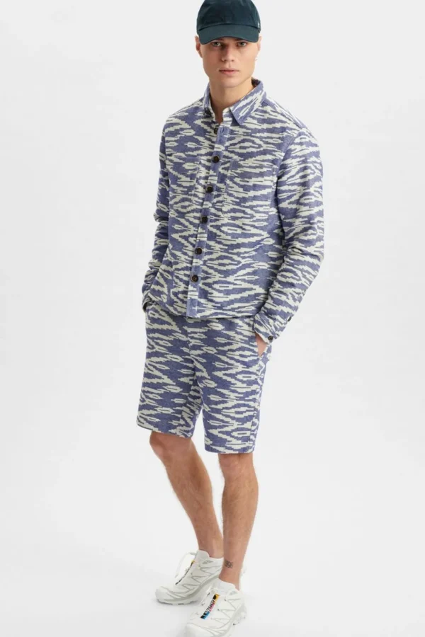 Mand Anerkjendt Akhanky Jacquard Overshirt - Cornet Blue