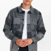 Mand Anerkjendt Akhanky Jaquard Overshirt - Dark Grey Mel