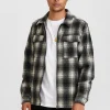 Mand Anerkjendt Akhanky Wool Check Overshirt - Caviar