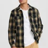 Mand Anerkjendt Akhanky Wool Check Overshirt - Slate Black