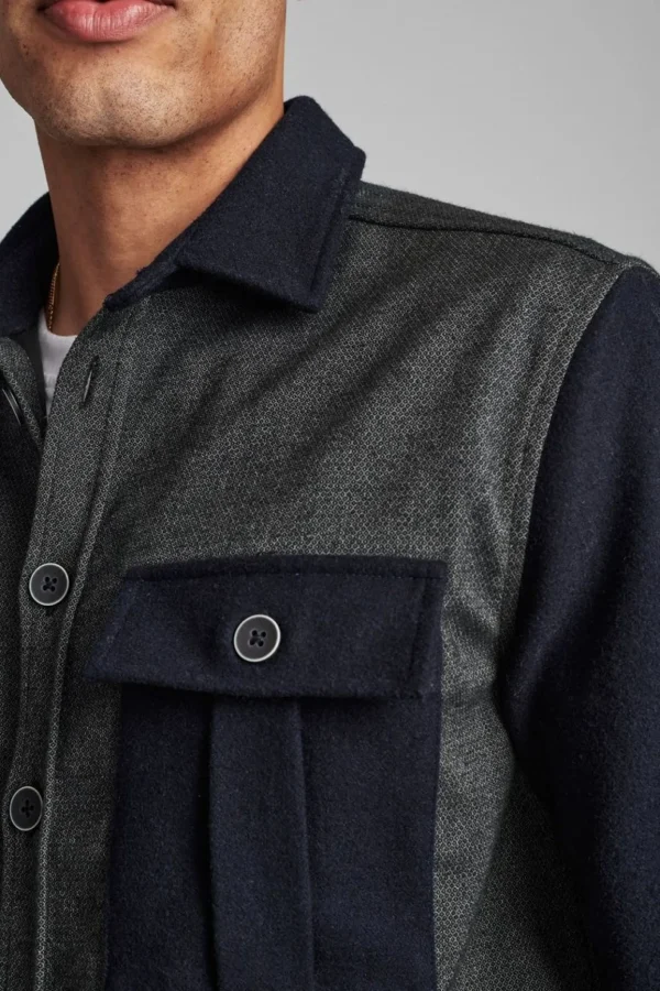 Mand Anerkjendt Akhauro Wool Overshirt - Sky Captain