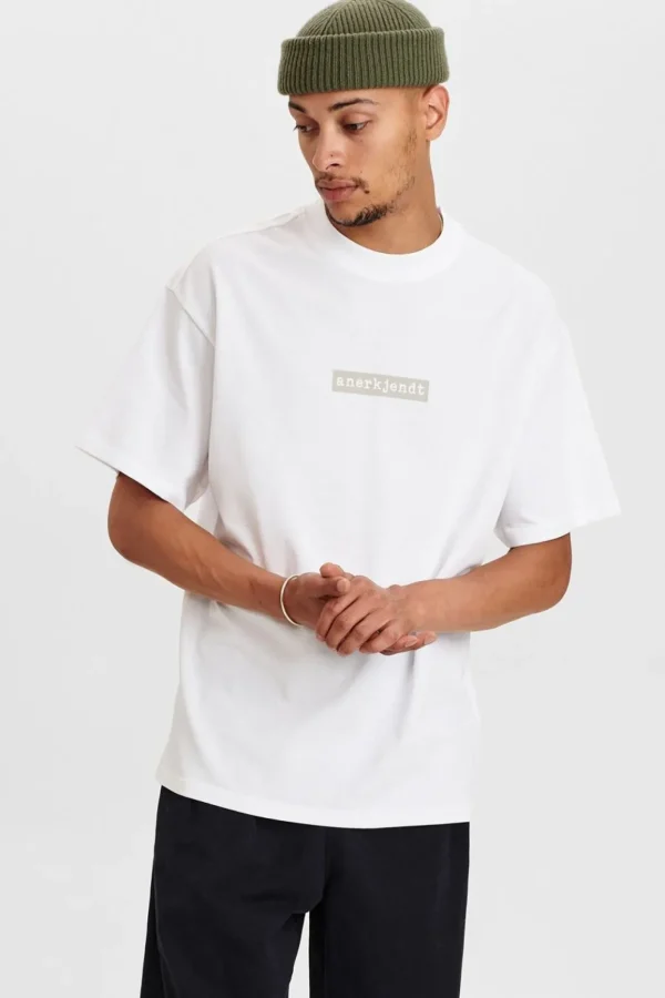 Mand Anerkjendt Akholger Logo T Shirt - White