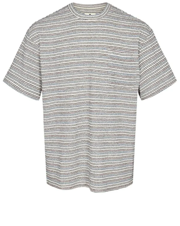 Mand Anerkjendt Akholger S/S Structure Stripe - Tofu