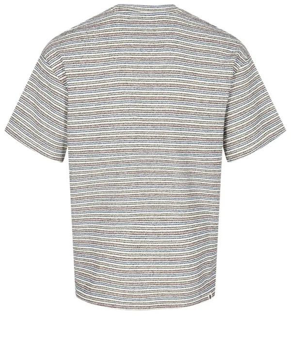 Mand Anerkjendt Akholger S/S Structure Stripe - Tofu