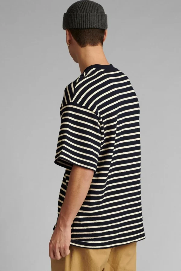 Mand Anerkjendt Akholger Stripe T Shirt - Sky Captain