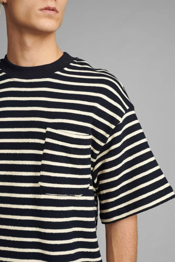 Mand Anerkjendt Akholger Stripe T Shirt - Sky Captain