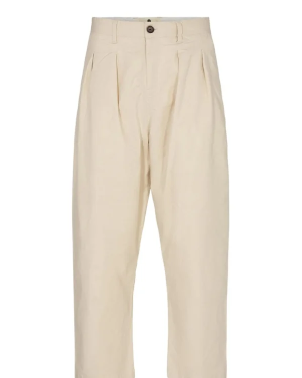 Mand Anerkjendt Akjakob Cotton Pleat Pant - Brown Rice