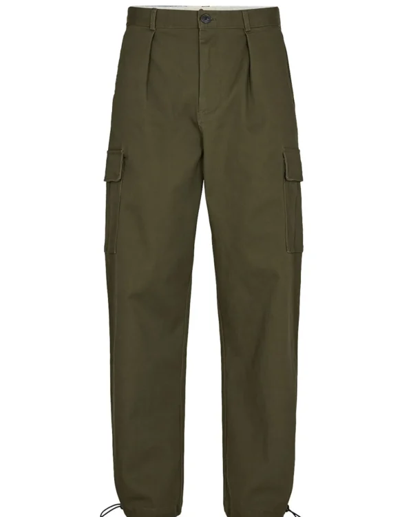 Mand Anerkjendt Akjakob Twill Pleat Cargo Pants - Forest Night