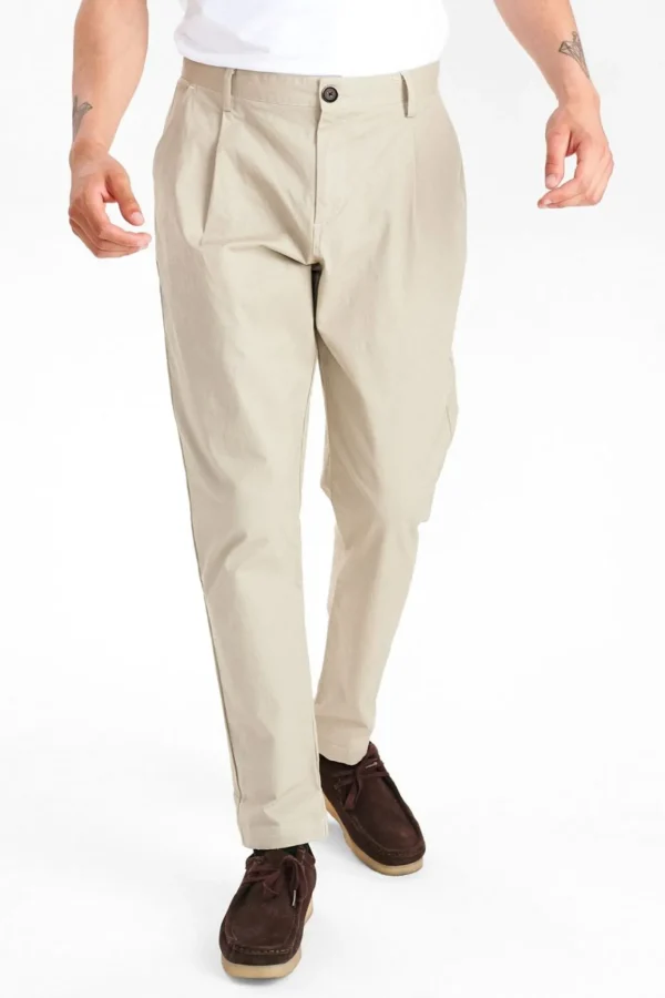 Mand Anerkjendt Akjames Cotton Pleat Pant - Cobblestone