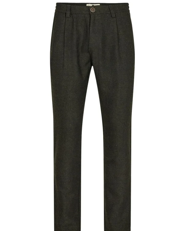 Mand Anerkjendt Akjames Wool Pleat Pants - Forest Night