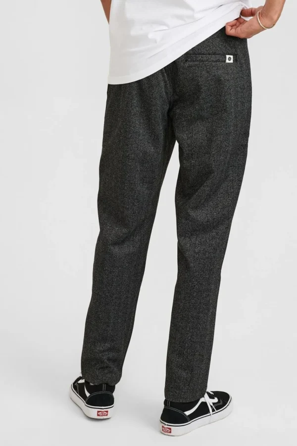 Mand Anerkjendt Akjohn Elastic Herringbone Pant - Granit Grey Mel