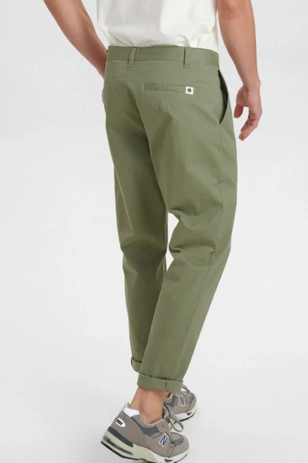 Mand Anerkjendt Akjulius Cotton Pleat Pant - Olivine