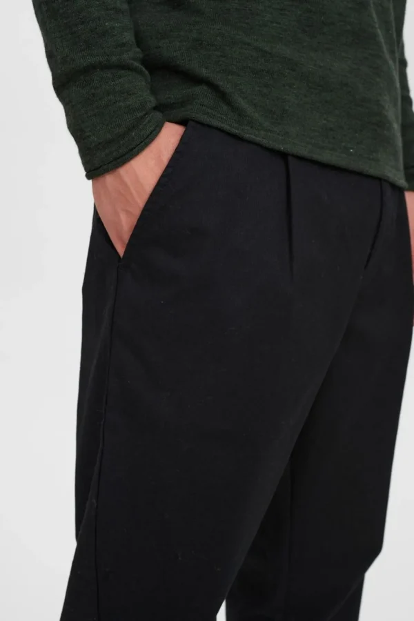 Mand Anerkjendt Akjulius Cotton Pleat Pant - Caviar