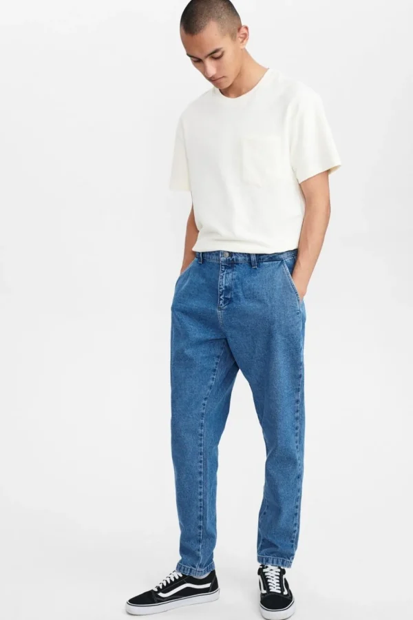 Mand Anerkjendt Akjulius Denim Chino - Medium Blue Denim