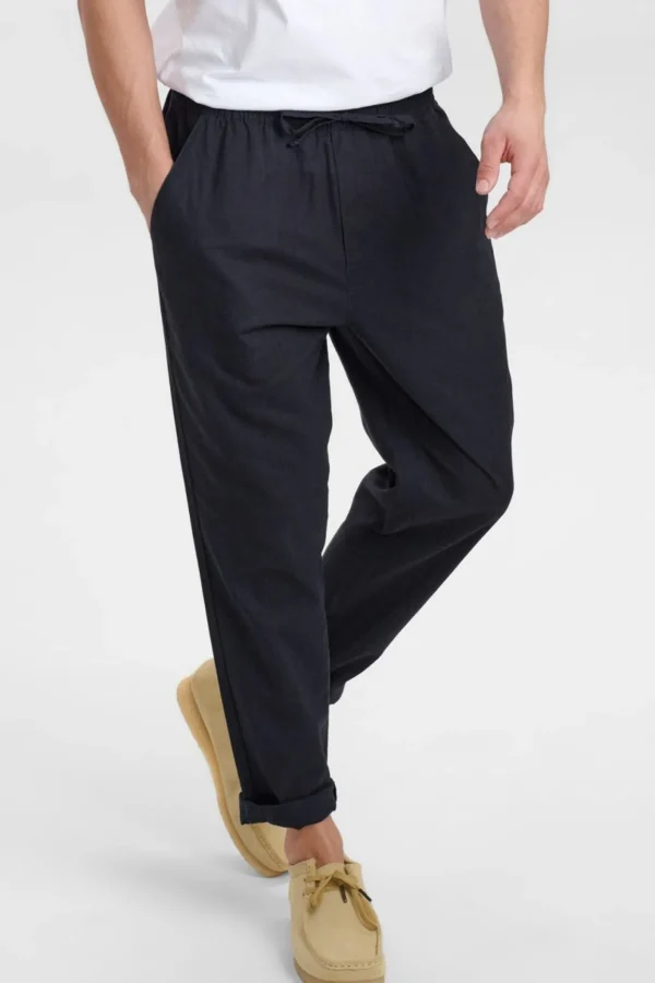 Mand Anerkjendt Akjulius Linen Pant - Dark Navy