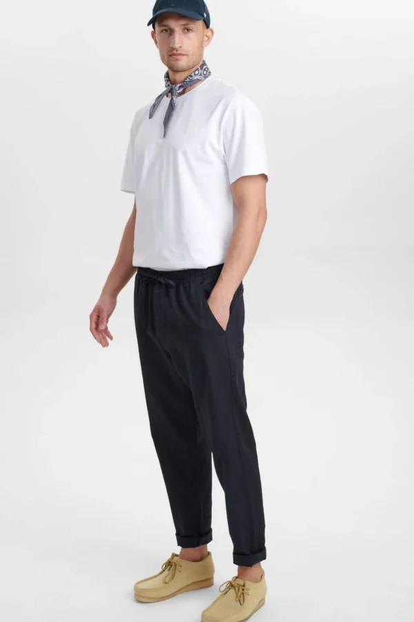 Mand Anerkjendt Akjulius Linen Pant - Dark Navy