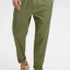 Mand Anerkjendt Akjulius Linen Pant - Olivine