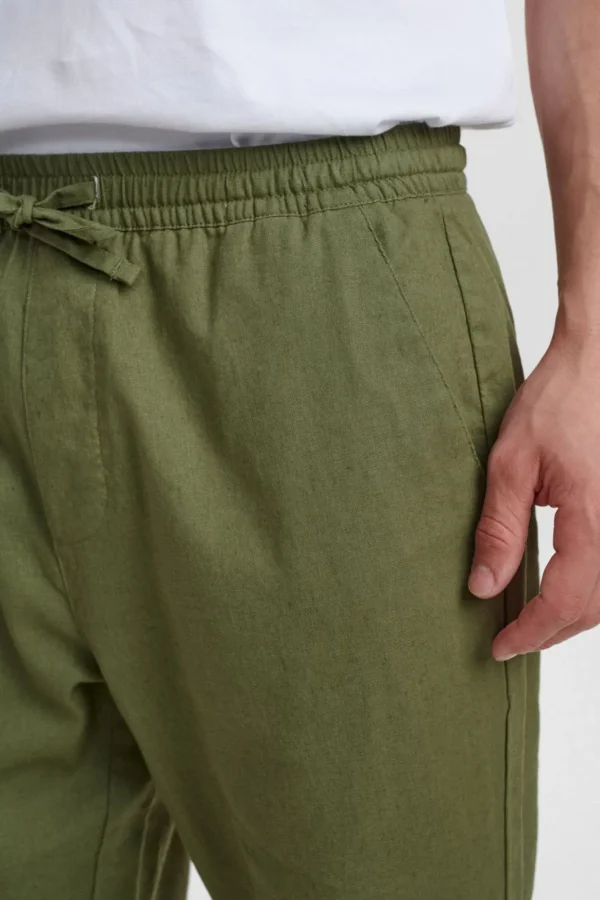 Mand Anerkjendt Akjulius Linen Pant - Olivine