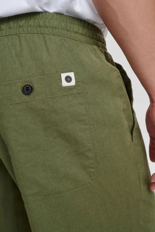 Mand Anerkjendt Akjulius Linen Pant - Olivine