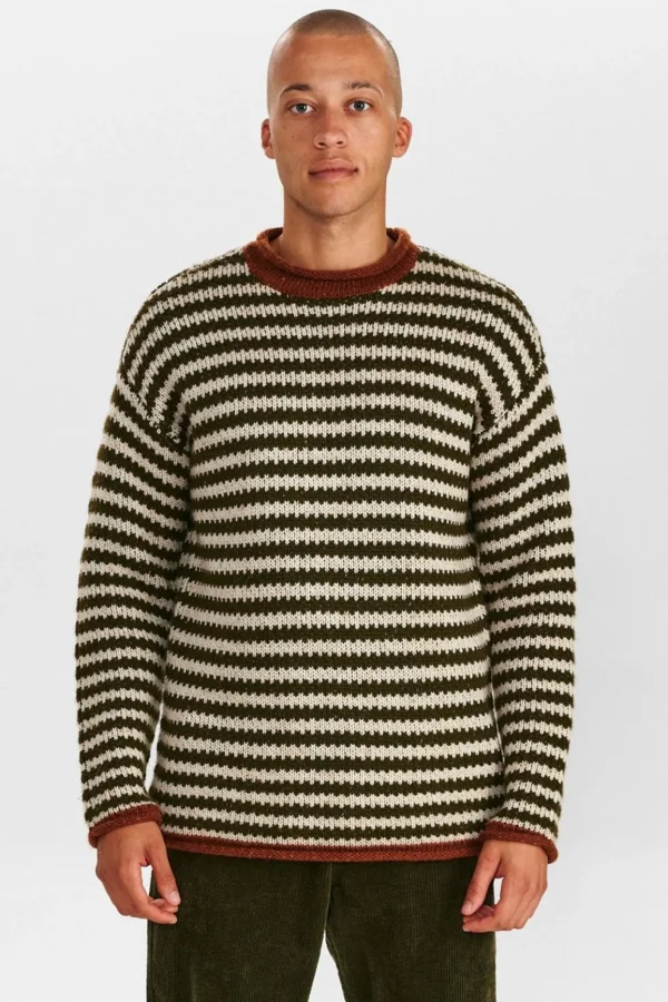 Mand Anerkjendt Akkarl Chunky Cotton Knit - Forest Night