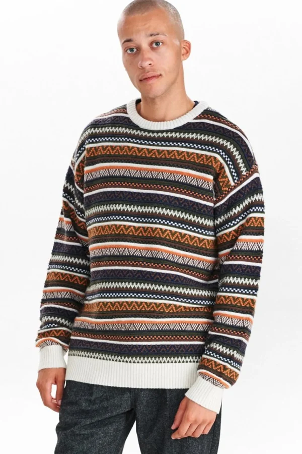 Mand Anerkjendt Akkarl Jaquard Pattern Knit - Cinnamon Stick