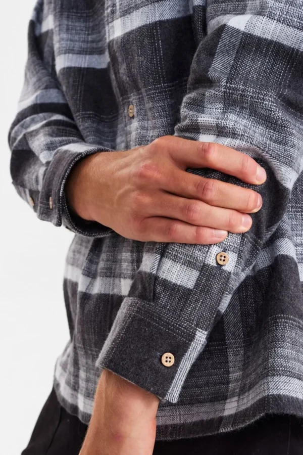 Mand Anerkjendt Akkarsten Checked Overshirt - Dark Grey Mel