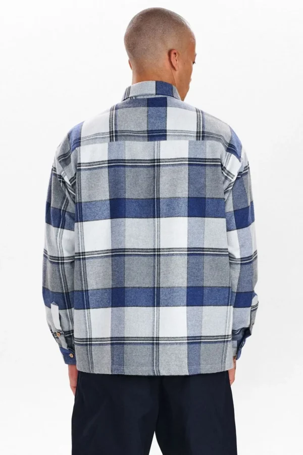 Mand Anerkjendt Akkarsten Checked Shirt - Cornet Blue