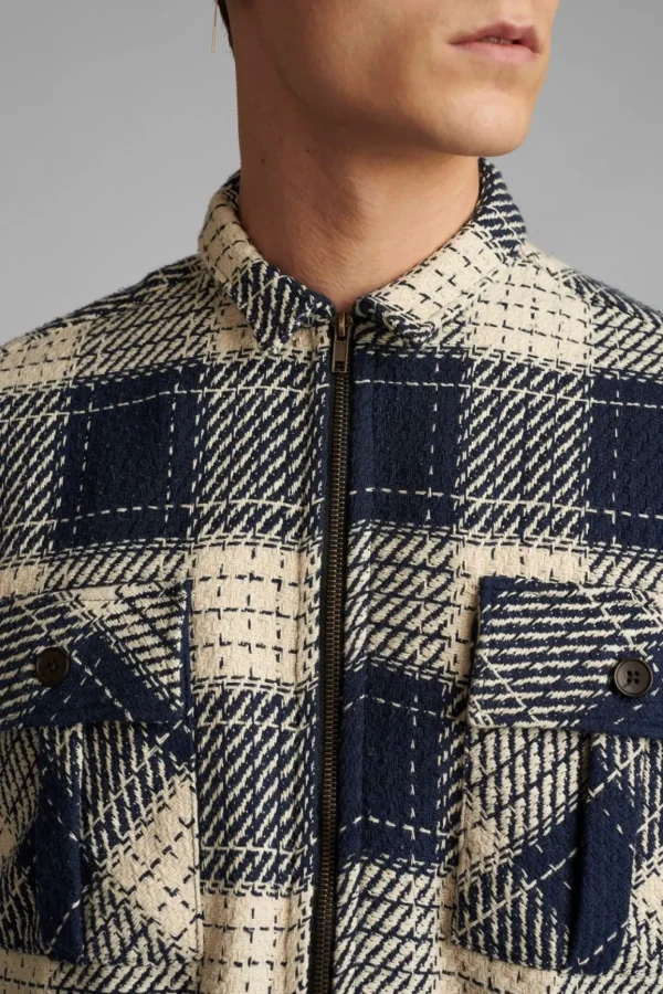 Mand Anerkjendt Akkarsten Heavy Check Overshirt - Sky Captain