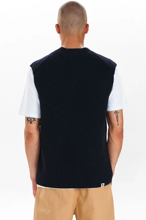 Mand Anerkjendt Akkarsten Slipover Vneck - Dark Navy