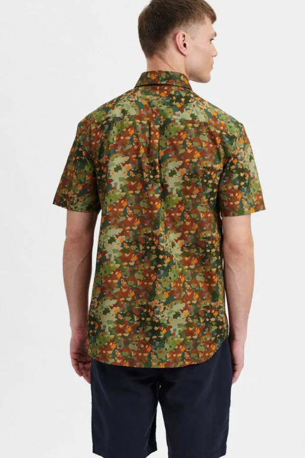 Mand Anerkjendt Akkian Ss Aop Shirt - R. Green